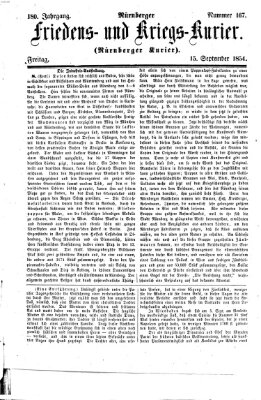 Nürnberger Friedens- und Kriegs-Kurier Freitag 15. September 1854