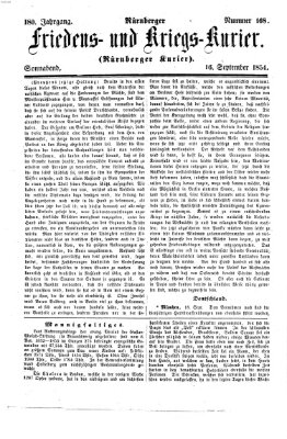 Nürnberger Friedens- und Kriegs-Kurier Samstag 16. September 1854