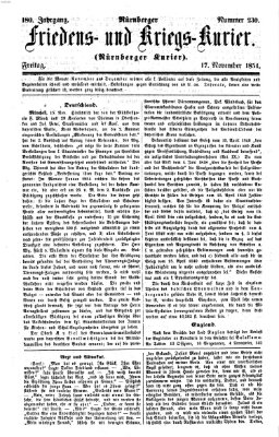 Nürnberger Friedens- und Kriegs-Kurier Freitag 17. November 1854