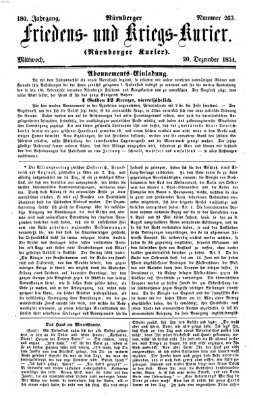 Nürnberger Friedens- und Kriegs-Kurier Mittwoch 20. Dezember 1854