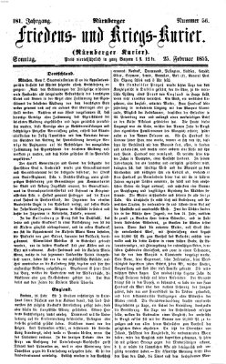 Nürnberger Friedens- und Kriegs-Kurier Sonntag 25. Februar 1855