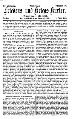 Nürnberger Friedens- und Kriegs-Kurier Freitag 1. Juni 1855