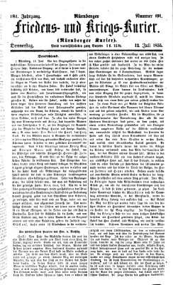 Nürnberger Friedens- und Kriegs-Kurier Donnerstag 12. Juli 1855