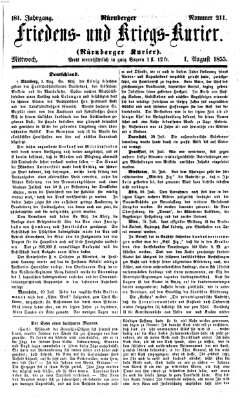 Nürnberger Friedens- und Kriegs-Kurier Mittwoch 1. August 1855