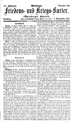 Nürnberger Friedens- und Kriegs-Kurier Sonntag 2. September 1855