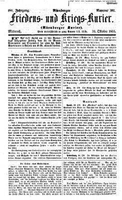 Nürnberger Friedens- und Kriegs-Kurier Mittwoch 31. Oktober 1855