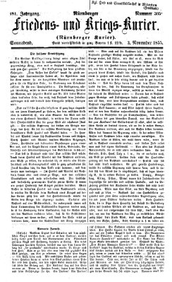 Nürnberger Friedens- und Kriegs-Kurier Samstag 3. November 1855