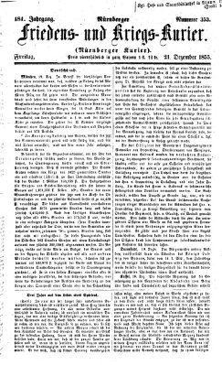 Nürnberger Friedens- und Kriegs-Kurier Freitag 21. Dezember 1855