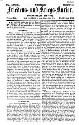 Nürnberger Friedens- und Kriegs-Kurier Donnerstag 28. Februar 1856