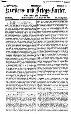 Nürnberger Friedens- und Kriegs-Kurier Mittwoch 26. März 1856