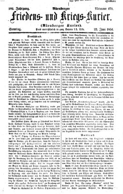 Nürnberger Friedens- und Kriegs-Kurier Sonntag 22. Juni 1856