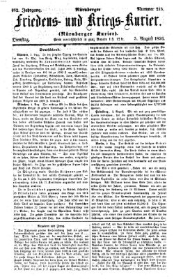 Nürnberger Friedens- und Kriegs-Kurier Dienstag 5. August 1856