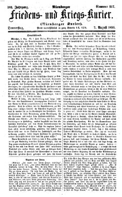 Nürnberger Friedens- und Kriegs-Kurier Donnerstag 7. August 1856