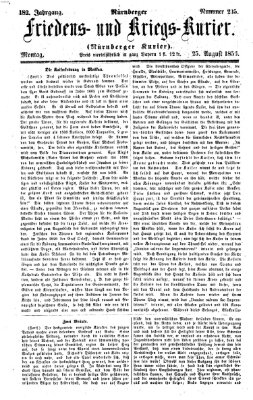 Nürnberger Friedens- und Kriegs-Kurier Montag 25. August 1856