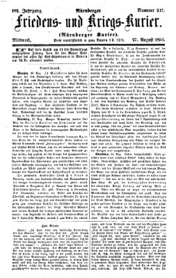 Nürnberger Friedens- und Kriegs-Kurier Mittwoch 27. August 1856