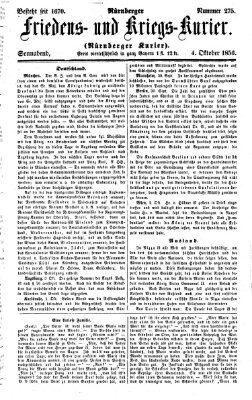 Nürnberger Friedens- und Kriegs-Kurier Samstag 4. Oktober 1856