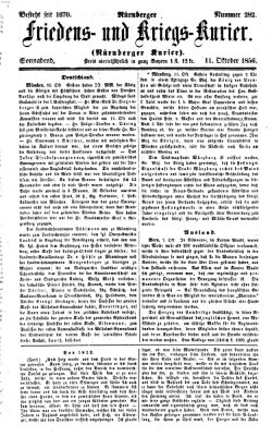 Nürnberger Friedens- und Kriegs-Kurier Samstag 11. Oktober 1856
