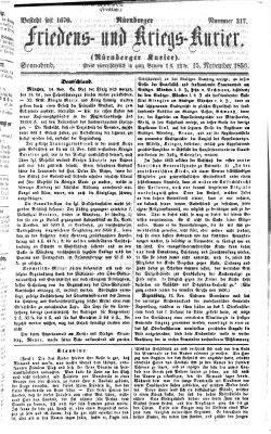 Nürnberger Friedens- und Kriegs-Kurier Samstag 15. November 1856