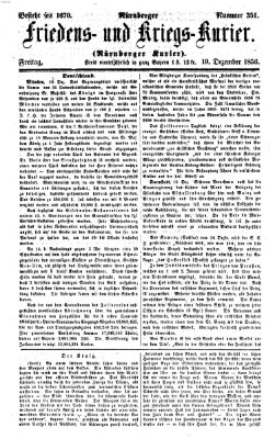 Nürnberger Friedens- und Kriegs-Kurier Freitag 19. Dezember 1856