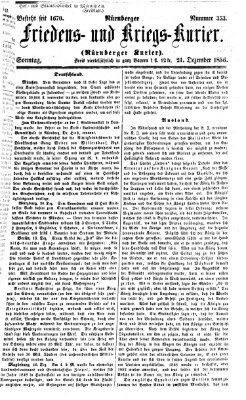 Nürnberger Friedens- und Kriegs-Kurier Sonntag 21. Dezember 1856