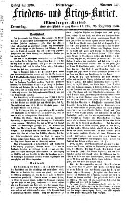 Nürnberger Friedens- und Kriegs-Kurier Donnerstag 25. Dezember 1856