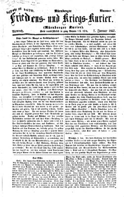 Nürnberger Friedens- und Kriegs-Kurier Mittwoch 7. Januar 1857