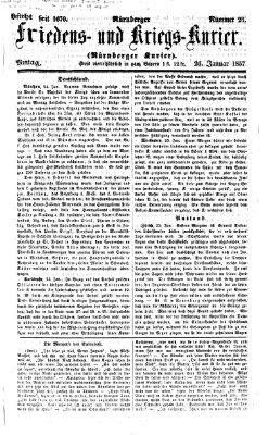 Nürnberger Friedens- und Kriegs-Kurier Montag 26. Januar 1857