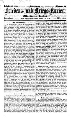 Nürnberger Friedens- und Kriegs-Kurier Samstag 14. März 1857