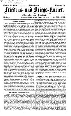 Nürnberger Friedens- und Kriegs-Kurier Freitag 20. März 1857