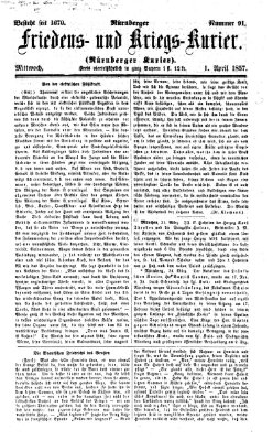 Nürnberger Friedens- und Kriegs-Kurier Mittwoch 1. April 1857