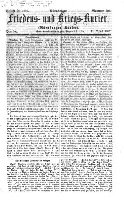 Nürnberger Friedens- und Kriegs-Kurier Dienstag 21. April 1857