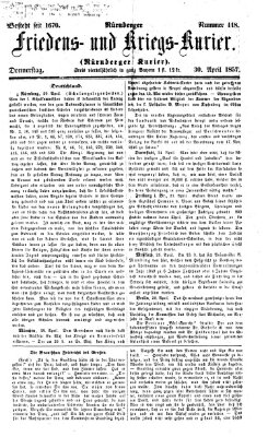 Nürnberger Friedens- und Kriegs-Kurier Donnerstag 30. April 1857