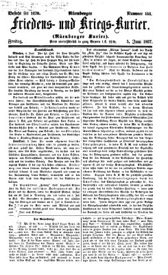 Nürnberger Friedens- und Kriegs-Kurier Freitag 5. Juni 1857