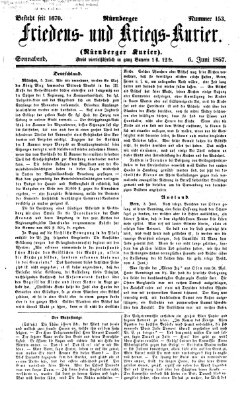 Nürnberger Friedens- und Kriegs-Kurier Samstag 6. Juni 1857