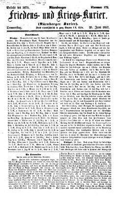 Nürnberger Friedens- und Kriegs-Kurier Donnerstag 25. Juni 1857