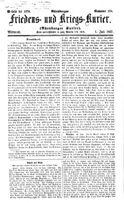 Nürnberger Friedens- und Kriegs-Kurier Mittwoch 1. Juli 1857