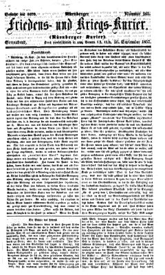 Nürnberger Friedens- und Kriegs-Kurier Samstag 26. September 1857