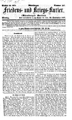 Nürnberger Friedens- und Kriegs-Kurier Montag 28. September 1857