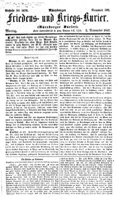 Nürnberger Friedens- und Kriegs-Kurier Montag 2. November 1857