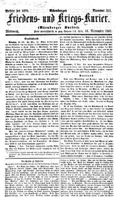 Nürnberger Friedens- und Kriegs-Kurier Mittwoch 11. November 1857
