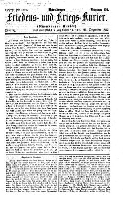 Nürnberger Friedens- und Kriegs-Kurier Montag 21. Dezember 1857