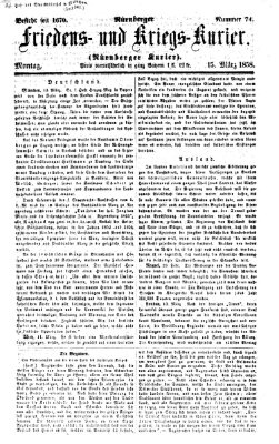 Nürnberger Friedens- und Kriegs-Kurier Montag 15. März 1858