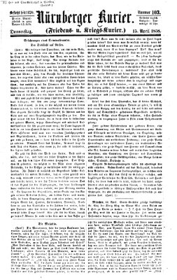 Nürnberger Kurier (Nürnberger Friedens- und Kriegs-Kurier) Donnerstag 15. April 1858