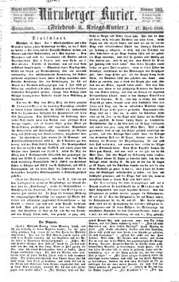 Nürnberger Kurier (Nürnberger Friedens- und Kriegs-Kurier) Samstag 17. April 1858
