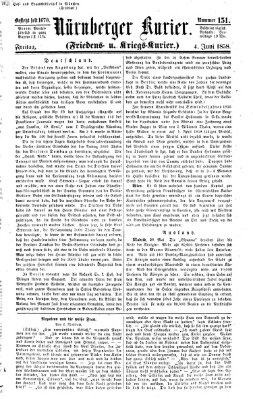Nürnberger Kurier (Nürnberger Friedens- und Kriegs-Kurier) Freitag 4. Juni 1858