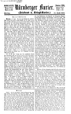 Nürnberger Kurier (Nürnberger Friedens- und Kriegs-Kurier) Freitag 11. Juni 1858