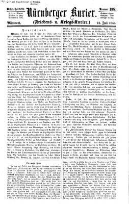 Nürnberger Kurier (Nürnberger Friedens- und Kriegs-Kurier) Mittwoch 21. Juli 1858