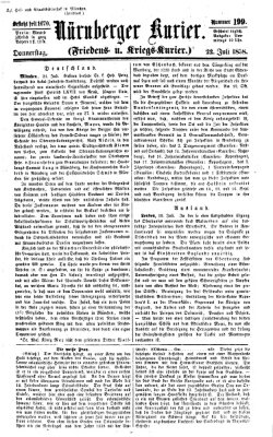 Nürnberger Kurier (Nürnberger Friedens- und Kriegs-Kurier) Donnerstag 22. Juli 1858