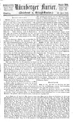 Nürnberger Kurier (Nürnberger Friedens- und Kriegs-Kurier) Dienstag 27. Juli 1858