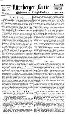 Nürnberger Kurier (Nürnberger Friedens- und Kriegs-Kurier) Mittwoch 15. September 1858